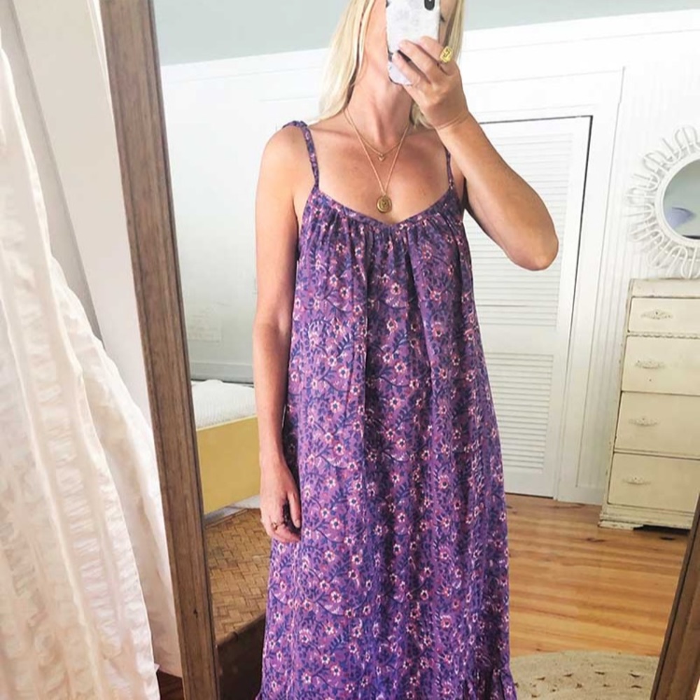 INDIA SUNDRESS - VIOLET WILDFLOWER NWOT XS/S
